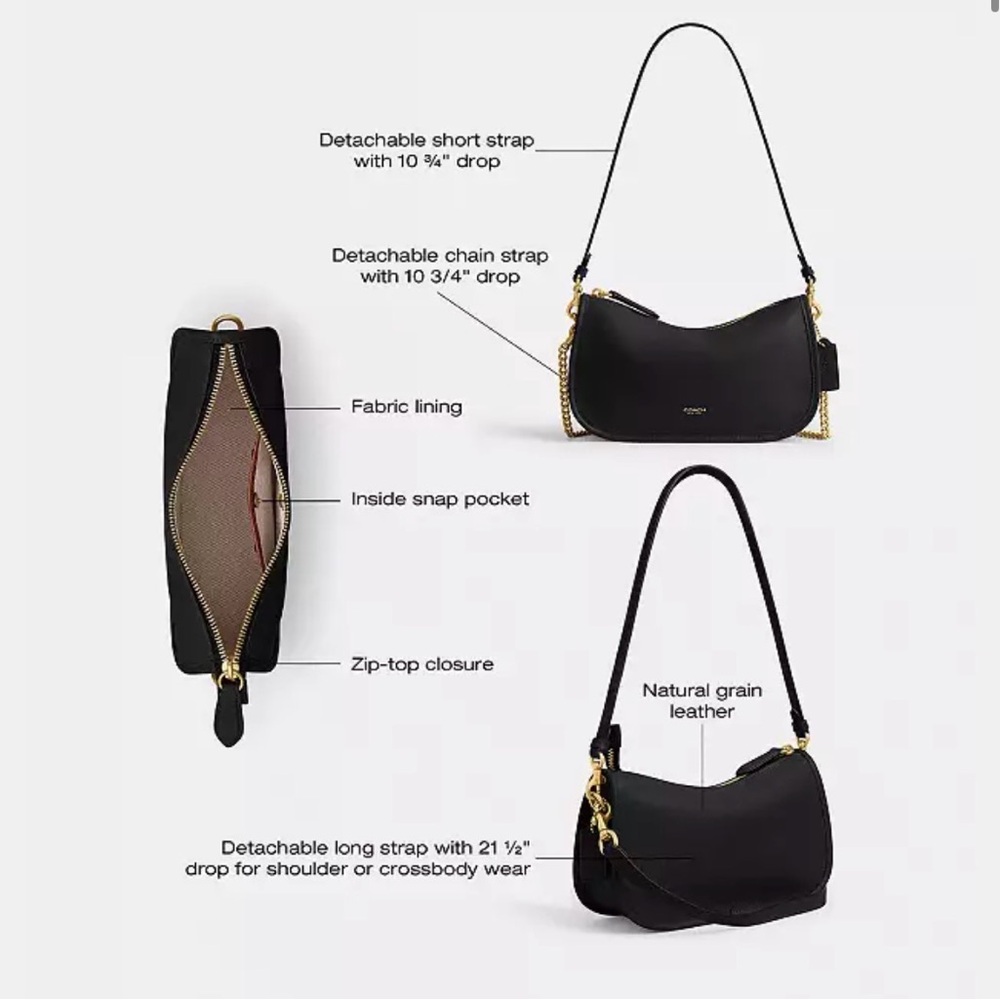Coach Waverly Bag- Brass/ Black - Picture 13 of 14
